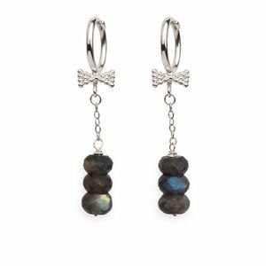 HK33725 Labradorite Bow Hook Earrings